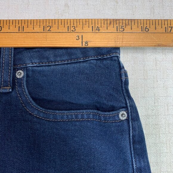 Old Navy Womens Size 8 Blue High-Rise O.G. Straight Jeans Dark Wash Denim - Picture 4 of 10